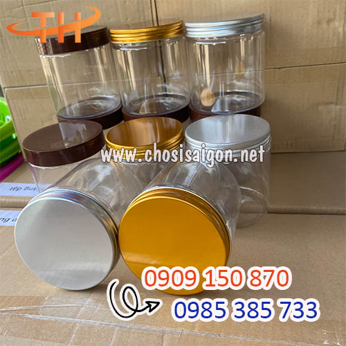 Hũ nhựa pet nắp nhôm, nắp nhựa 600ml giá sỉ tại xưởng