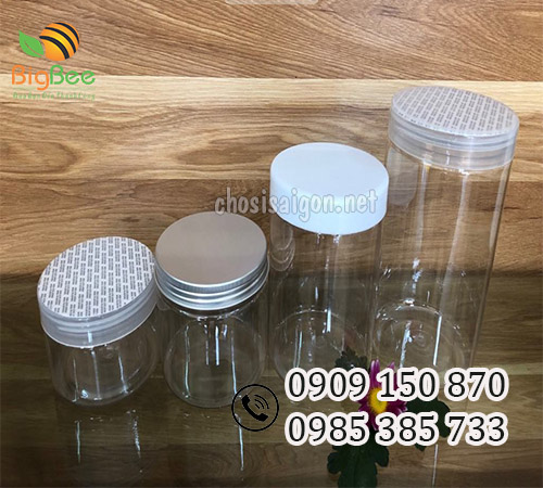 Hũ nhựa pet nắp nhôm, nắp nhựa, màng seal giá rẻ