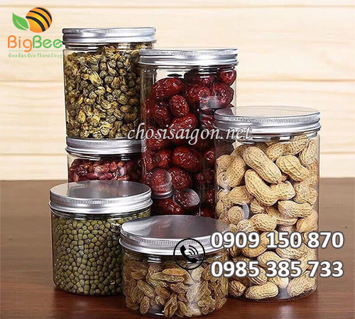 Hũ nhựa PET đựng bánh mứt kẹo sấy khô giá sỉ