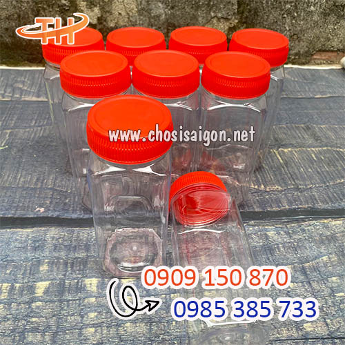 Hũ nhựa pet nắp nhựa đựng muối, gia vị giá sỉ rẻ
