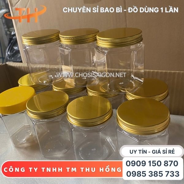 Hũ nhựa pet lục giác 500ml sang, đẹp giá sỉ