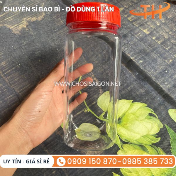 Hũ nhựa lục giác đựng đồ ăn vặt