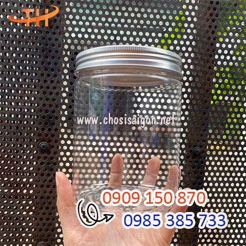 Hũ nhựa pet 500ml nắp nhôm bạc giá rẻ