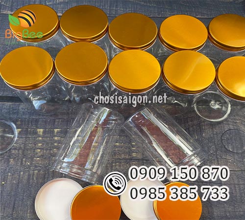 Hũ nhựa PET nắp nhôm vàng 900ml sì rẻ ưu đãi