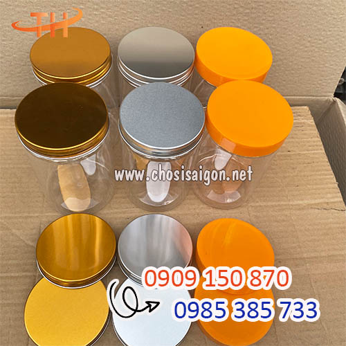 Hũ nhựa pet 900ml nắp nhôm bạc, vàng giá tại xưởng TP.HCM
