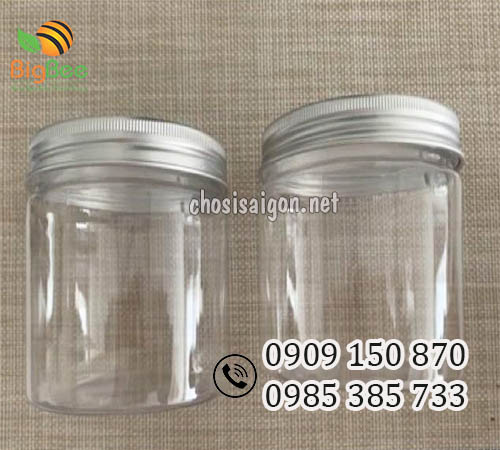 Hũ nhựa pet nắp nhôm đựng bánh, kẹo, mứt, hạt báo giá sỉ rẻ
