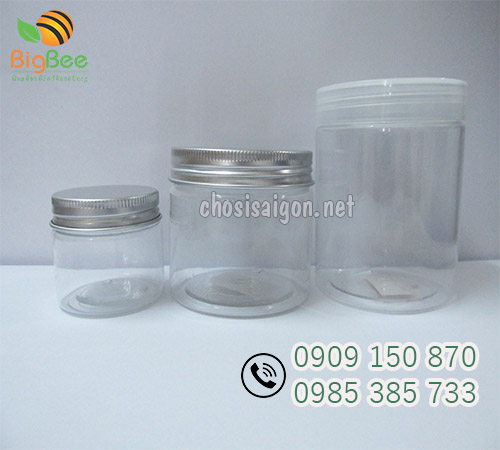 Hũ nhựa pet nắp nhôm, nắp nhựa giá sỉ rẻ