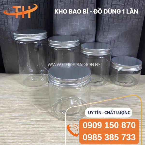Hũ nhựa pet nắp nhôm đa dạng dung tích giá sỉ rẻ