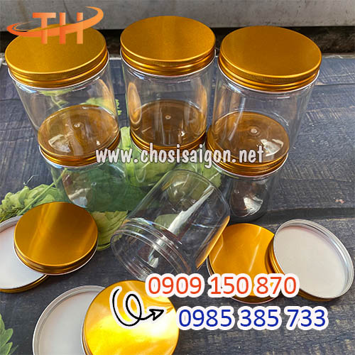 Hũ nhựa pet nắp nhôm vàng 500ml giá sỉ