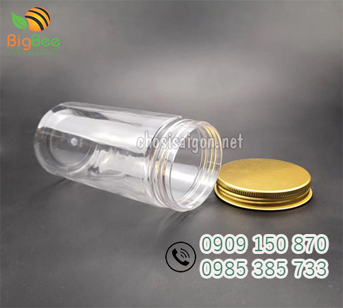 Hũ nhựa pet nắp nhôm vàng đựng thực phẩm giá sỉ
