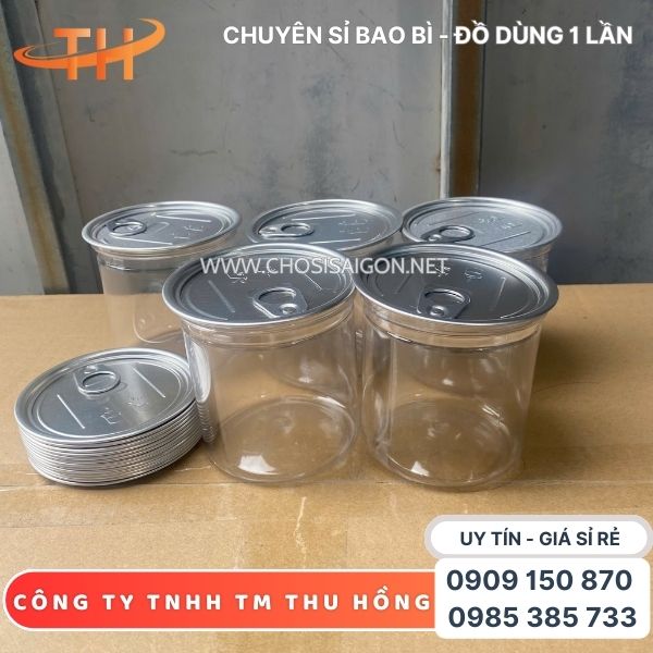 Hũ nhựa pet 500ml nắp nhôm xé đựng bánh, kẹo, mứt giá rẻ