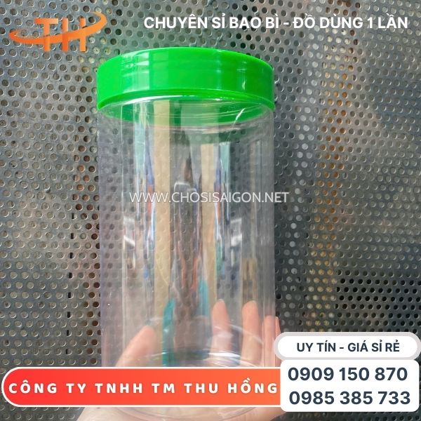 Hũ nhựa pet nắp nhựa 1000ml dày dặn, cứng cáp