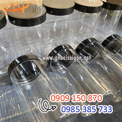 Hũ nhựa pet nắp nhựa đen 1000ml giá rẻ tại HCM