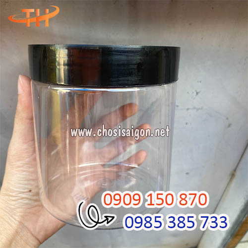Hũ nhựa pet nắp nhựa đen 500ml sỉ siêu rẻ