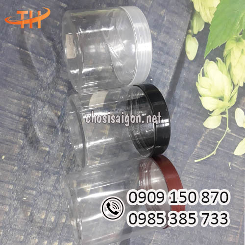 Giá sỉ hũ nhựa pet nắp nhựa trắng, đen, nâu 500ml