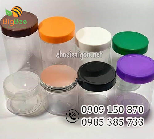 Hũ nhựa pet nắp nhựa nhiều màu báo giá sỉ rẻ tại TP.HCM