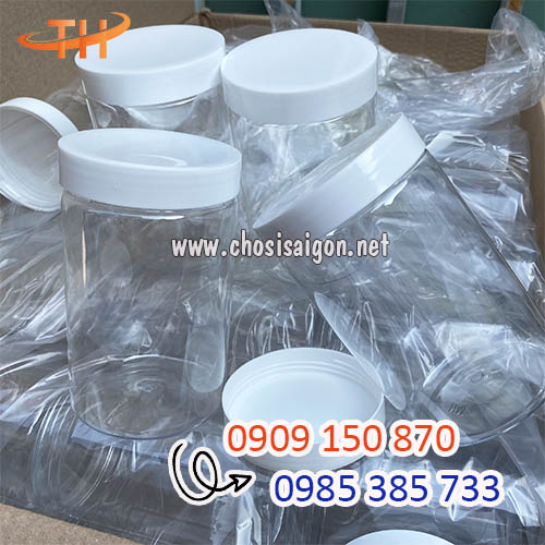 Hũ nhựa pet 900ml nắp trắng sữa giá sỉ rẻ