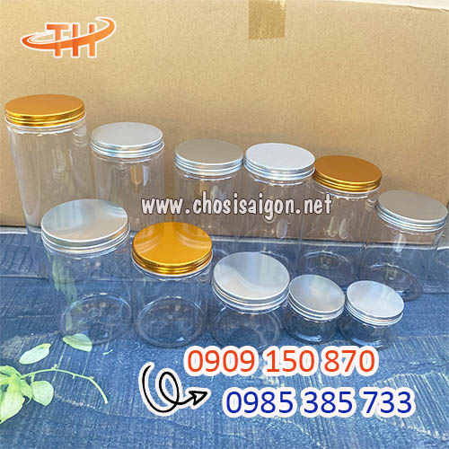 Hũ nhựa pet nắp nhôm đủ các loại dung tích sẵn kho sỉ rẻ