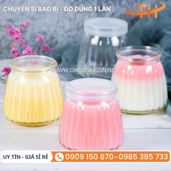 Hũ nhựa PET sọc khía đựng sữa chua chất lượng, panna cotta, pudding