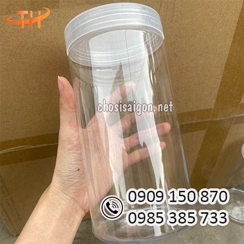 Hũ nhựa pet tròn nắp nhựa trắng 1000ml giá ưu đãi