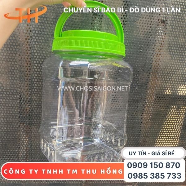 Hũ nhựa đựng thực phẩm 5kg có quai cầm chắc chắn giá tốt