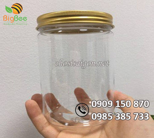 Hũ nhựa PET nắp nhôm vàng giá sỉ rẻ