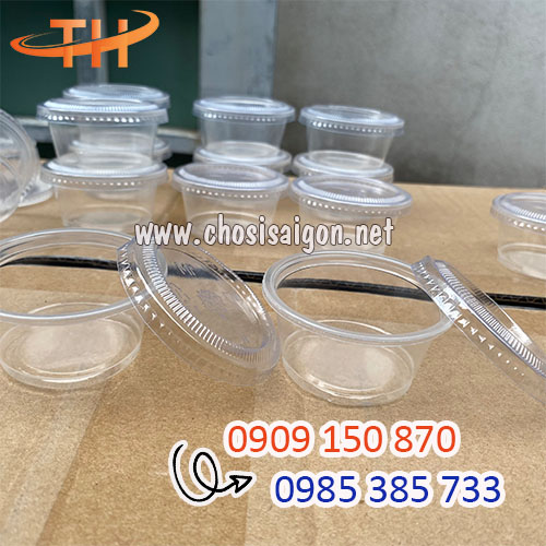 Hũ nhựa đựng nước sốt, nước chấm nắp rời 2oz