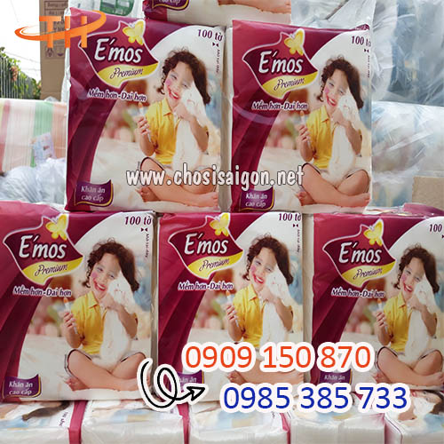 Khăn giấy E'mos 30 gói/thùng giá sỉ tại HCM