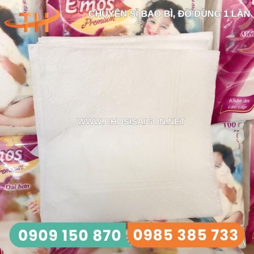 Khăn giấy vuông E'mos mềm mịn, an toàn