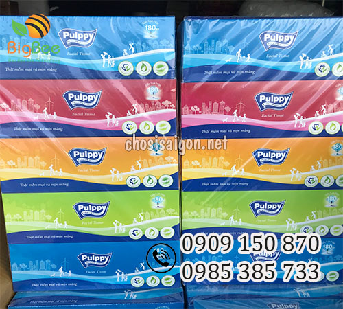 Khăn giấy lụa Pulppy lốc 5 hộp sỉ rẻ, chính hãng
