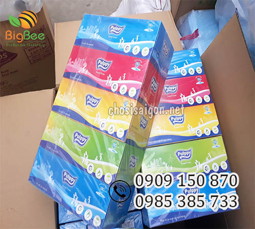 Khăn giấy rút Pulppy 180 tờ/hộp sỉ rẻ nhất cho đại lý