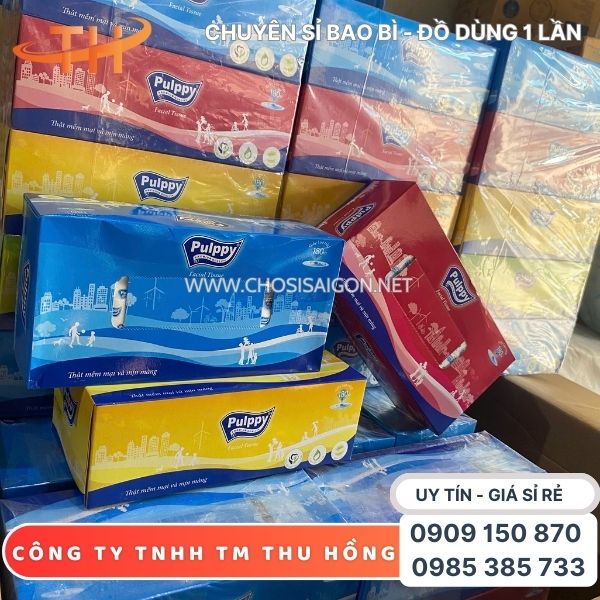 Khăn giấy rút Pulppy 180 tờ giá rẻ cho các cửa hàng
