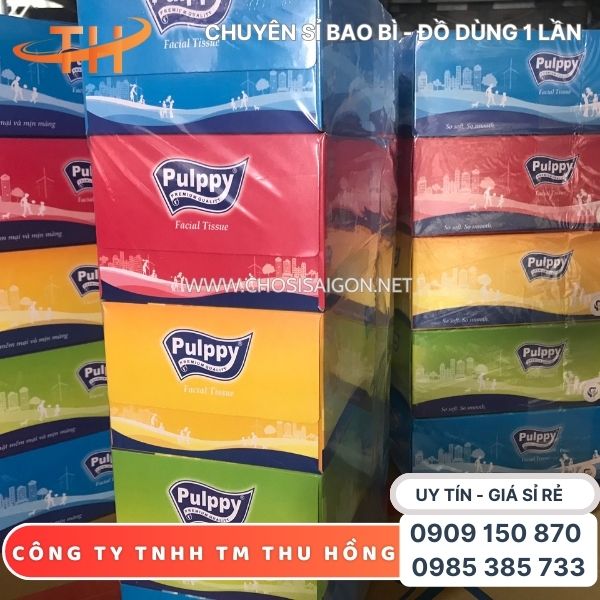 Khăn giấy rút Pulppy đa năng, thấm hút tốt giá rẻ