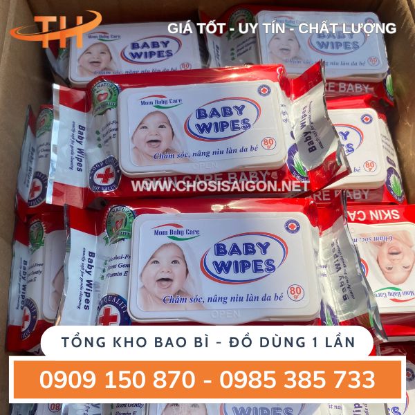 Khăn giấy ướt không cồn, chất lượng tốt