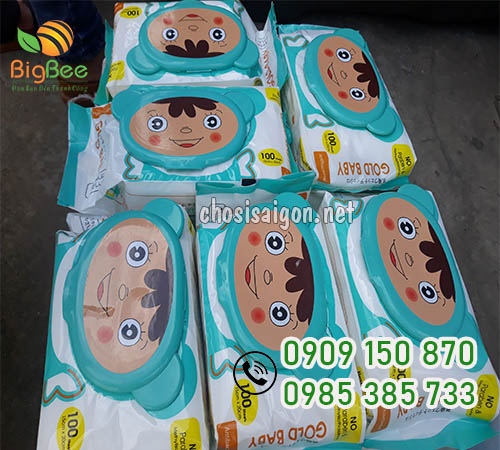 Khăn giấy ướt 100 tờ Gold Baby sỉ rẻ uy tín