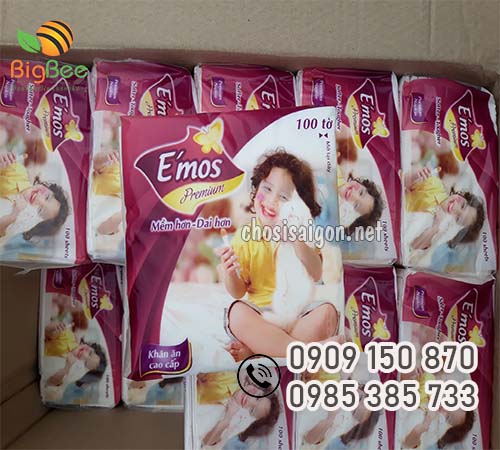 Khăn giấy vuông E'mos 30 gói sỉ rẻ toản quốc