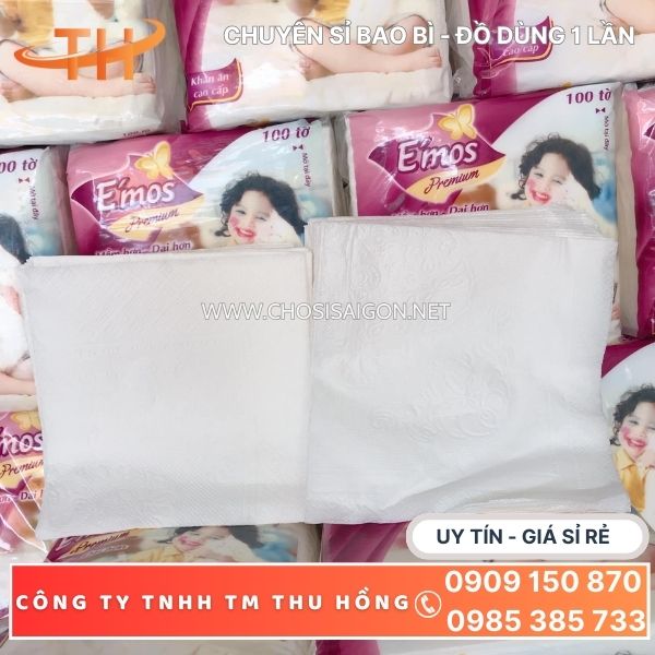 Khăn giấy vuông E'mos an toàn, chất lượng tốt