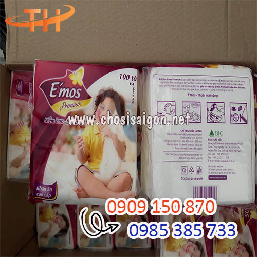 Khăn giấy vuông E'mos sỉ rẻ giá tốt