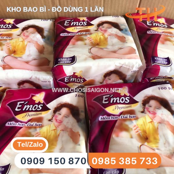 Khăn giấy ăn vuông E'mos sỉ ưu đãi