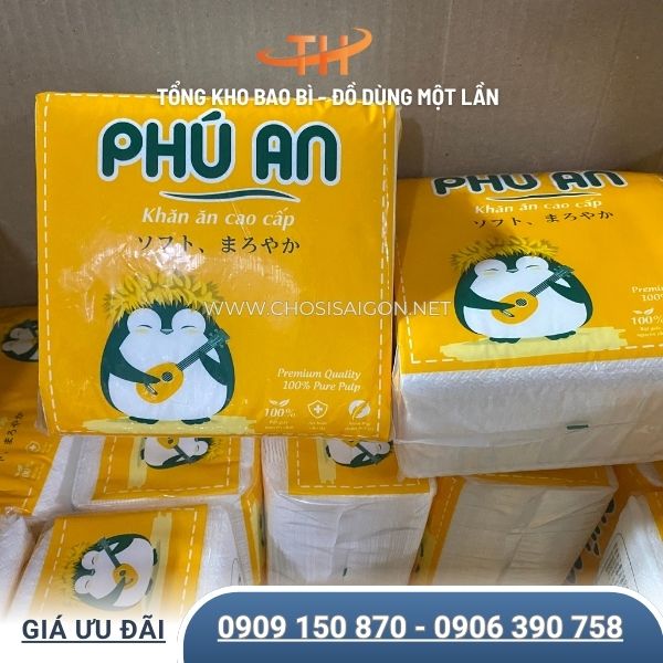 Khăn giấy vuông Phú An cao cấp sỉ rẻ