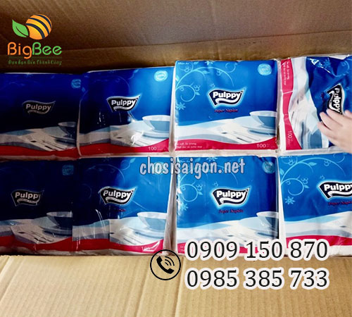 Khăn giấy vuông Pulppy 40 gói/thùng sỉ rẻ, chính hãng