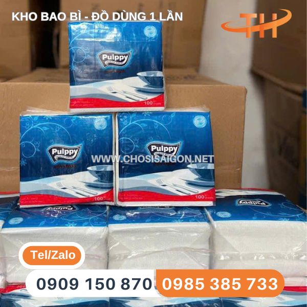 Khăn giấy ăn vuông Pulppy giá ưu đãi