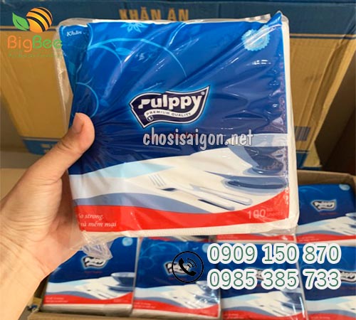Khăn giấy vuông Pulppy cao cấp giá sỉ rẻ