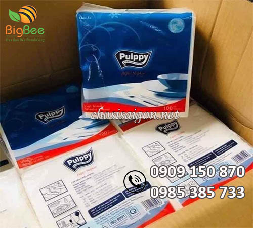 Sỉ khăn giấy vuông Pulppy giá rẻ