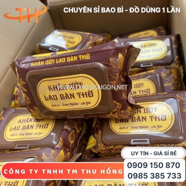 Khăn ướt bao sái lau bàn thờ thùng 50 gói