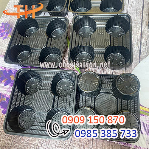 Khay nhựa đen 4 ngăn sỉ rẻ nhất TP.HCM