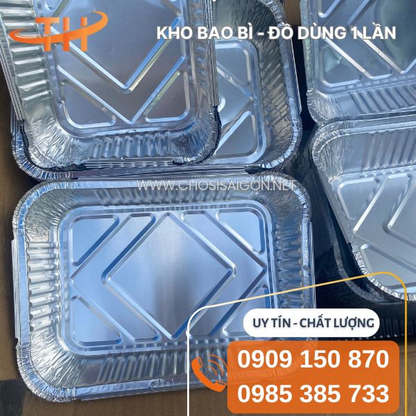 Khay nhôm chữ nhật an toàn vệ sinh thực phẩm