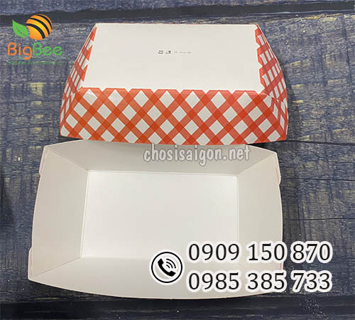 Khay giấy đựng thức ăn nhanh an toàn, chất lượng giá rẻ