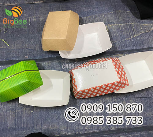 Gía sỉ rẻ khay giấy đựng thức ăn nhanh tại HCM