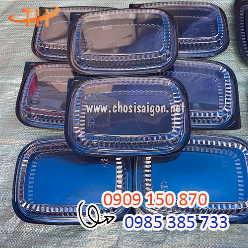 Hộp nhựa đế đen HT203 nắp pet trong suốt giá sỉ rẻ